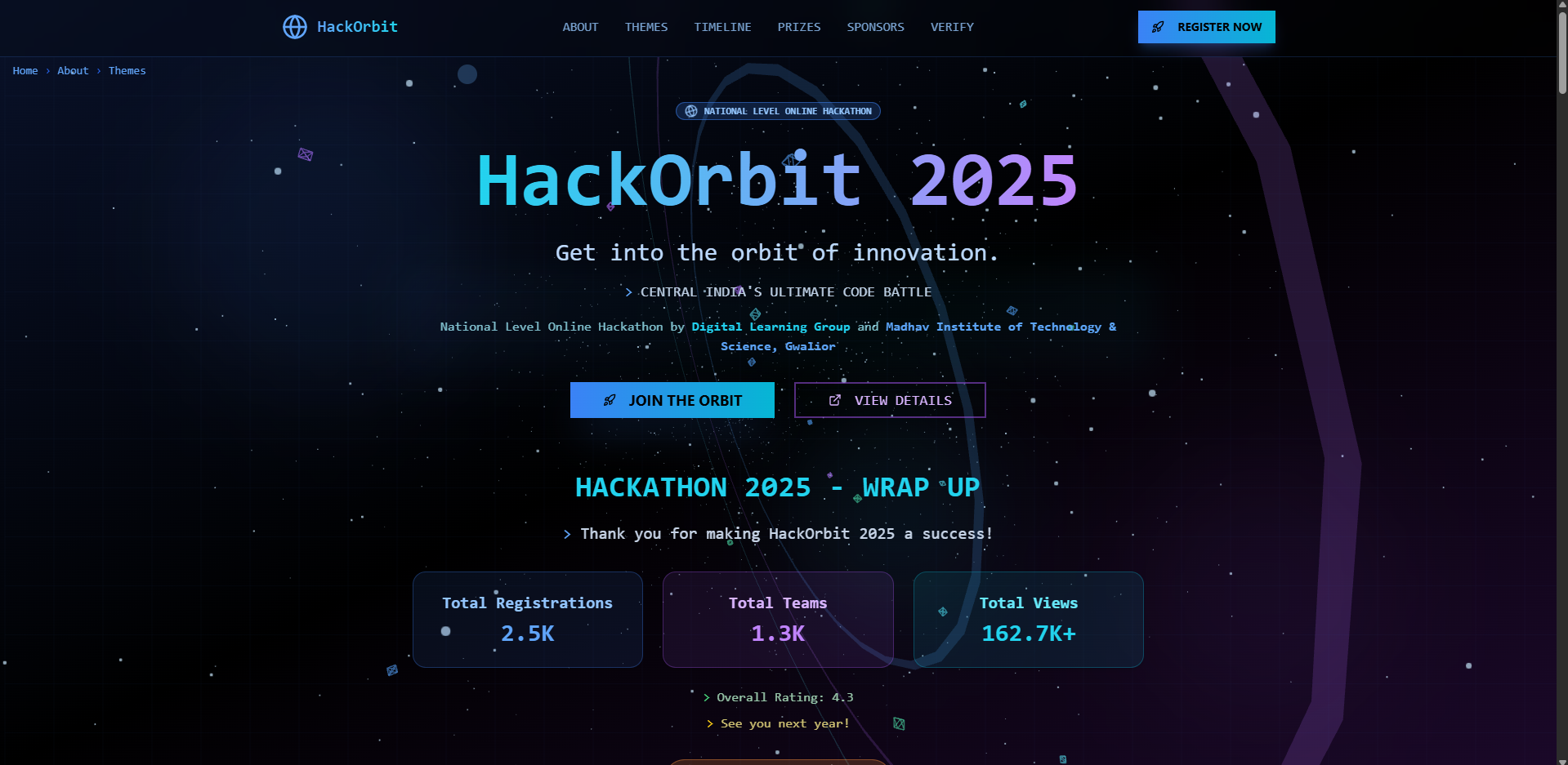 HackOrbit Hackathon Website
